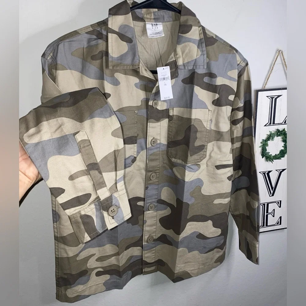 GAP KIDS BOYS ORGANIC COTTON CAMO OVERSHIRT